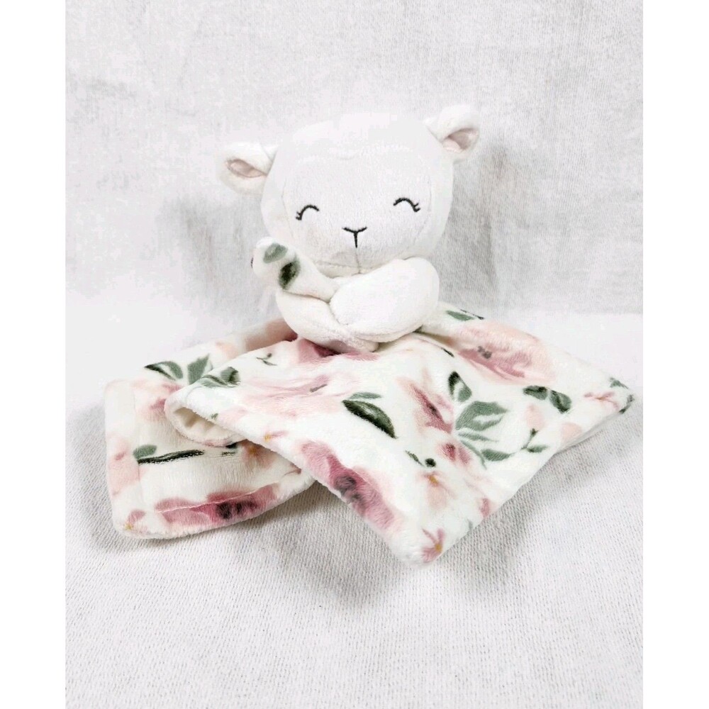 Gerber Modern Moments Lamb Lovey Baby Flowers Security Blanket 12”